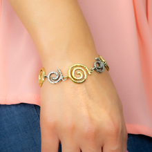 Carica l'immagine nel visualizzatore di Gallery, Bracciale chiocciole bicolore